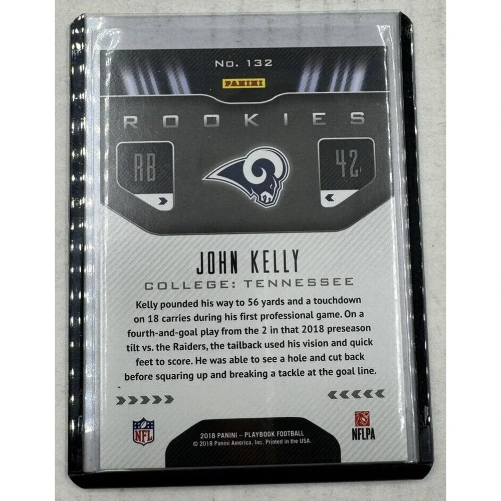 2018 Panini Playbook #132 John‎ Kelly  RC Rookie Los Angeles Rams Numbered/49